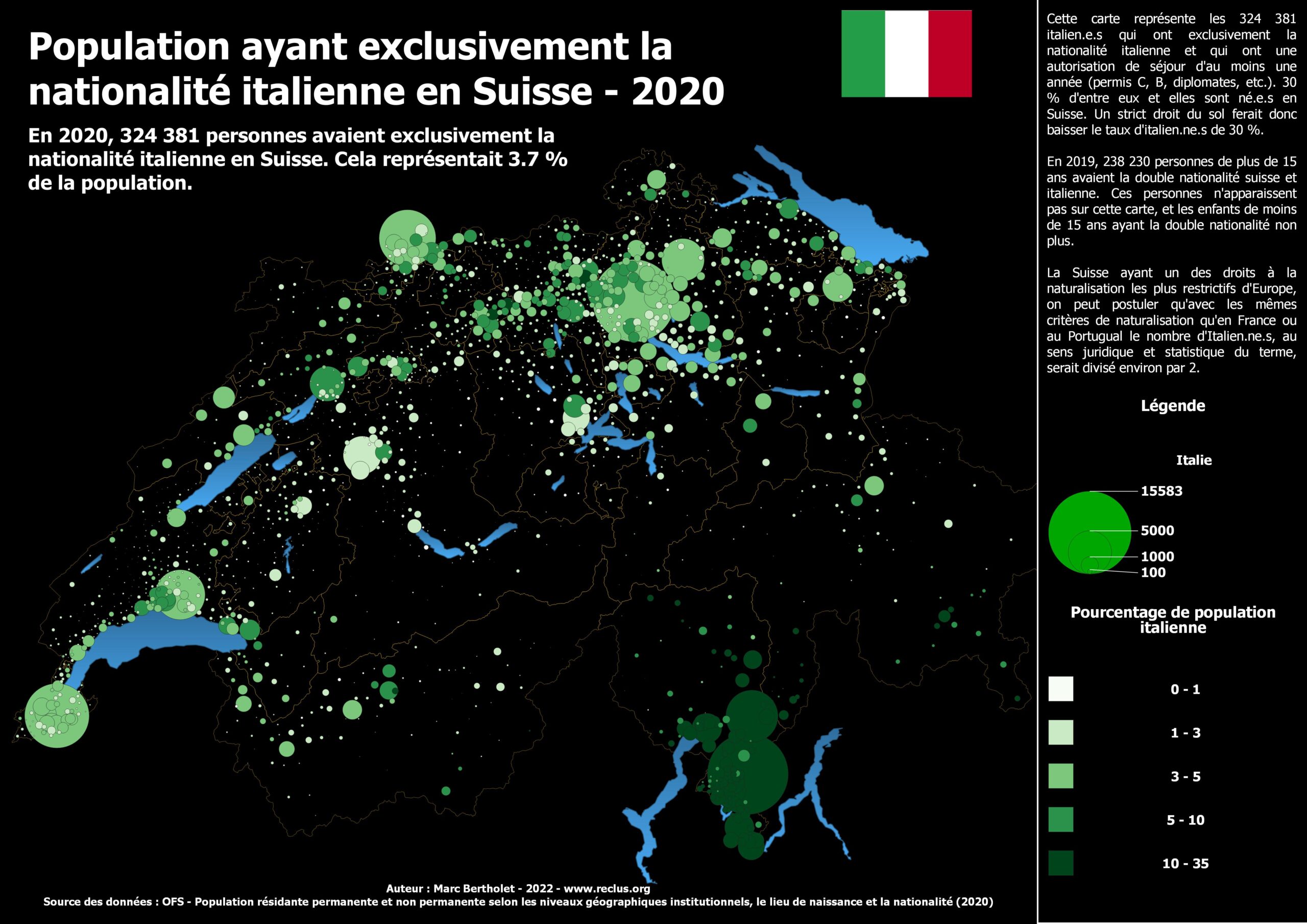 À propos d’une carte sur la population italienne en Suisse : 2e partie