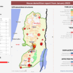 Carte des destructions de maisons et structures en Palestine